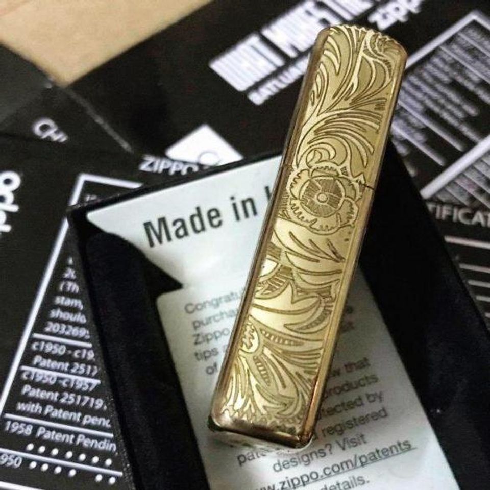Zippo 204B Khắc Chữ T Hoa Văn Venetian 5 Mặt - Bật Lửa Sang Trọng Chống Gió, Quà Tặng Thú Vị Cho Fan Zippo