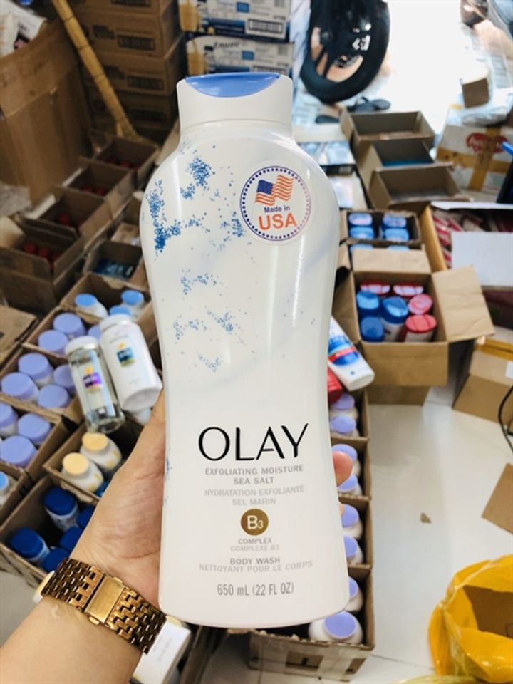 Sữa Tắm Olay Muối Biển Sea Salt 650ml - Tẩy Tế Bào Chết, Thanh Lọc Da Mịn Màng, Dưỡng Ẩm 