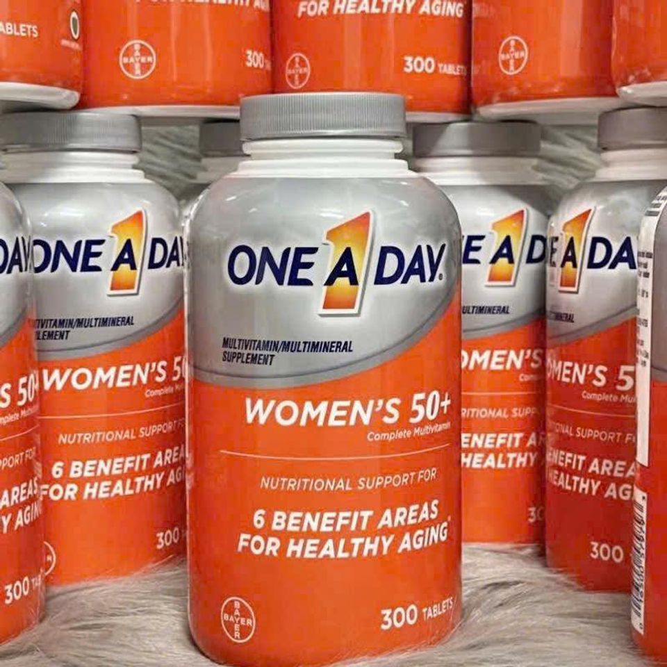 Vitamin Tổng Hợp One A Day 50+ Dành Cho Phụ Nữ - 300 Viên Hỗ Trợ Sức Khỏe Nữ 50 Tuổi Trở Lên, Tăng Cường Sức Đề Kháng, Cải Thiện Tim Mạch
