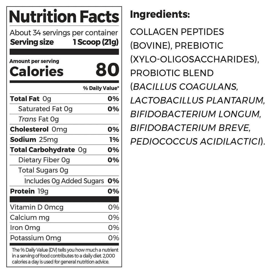 Bột Collagen Peptides + Probiotics Orgain 726g - Hỗ Trợ Sức Khỏe Da và Tiêu Hóa Từ Mỹ, Sản Phẩm Thiên Nhiên, Không Đường
