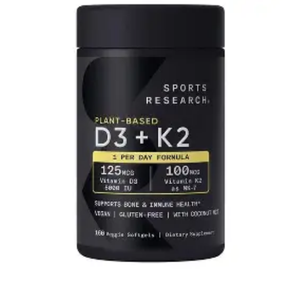 Viên Uống Bổ Sung Vitamin D3 + K2 SR Sport Research - 160 Viên Hỗ Trợ Sức Khỏe Xương Khớp và Tim Mạch