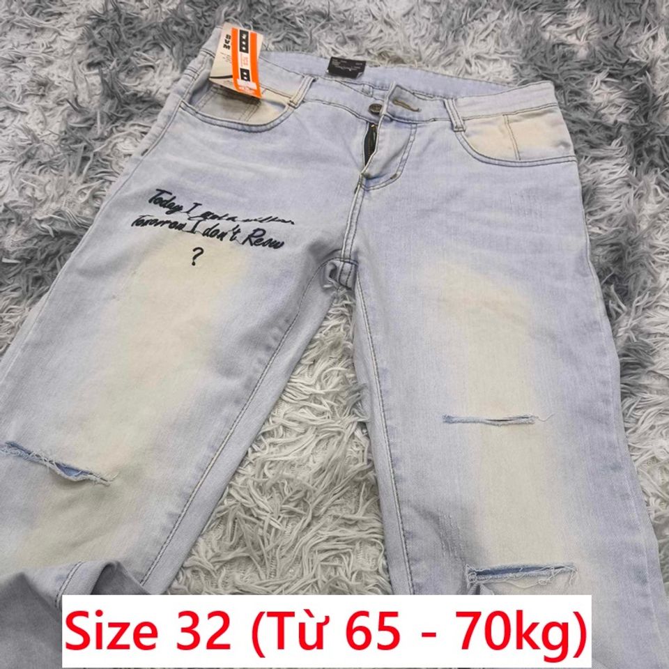 Quần Jean Nam Size 32 - Chất Liệu Jean Bò Co Giãn Nhẹ, Thời Trang Năng Động Cho Nam Giới