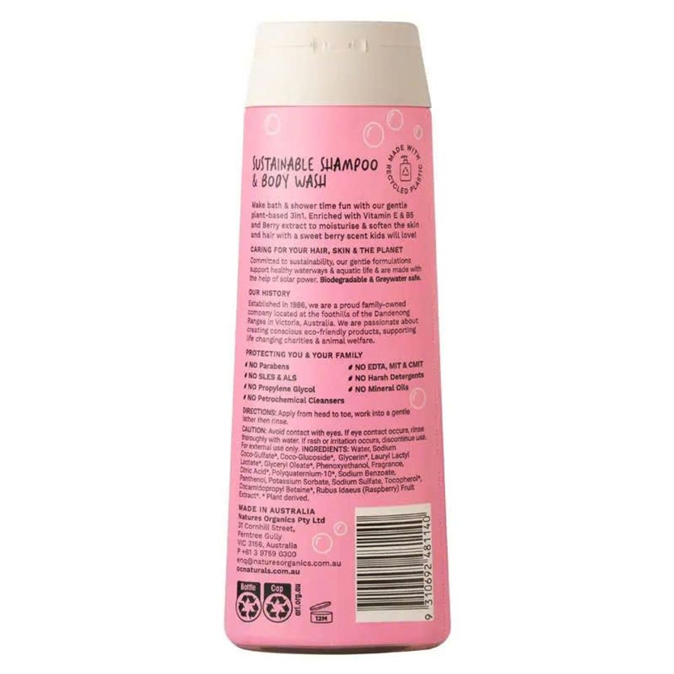 Dầu Gội 3 Trong 1 Organic Care Kids 400ml - Mùi Hương Trái Cây Dịu Nhẹ, An Toàn Cho Trẻ Em, Sữa Tắm Không Cay Mắt