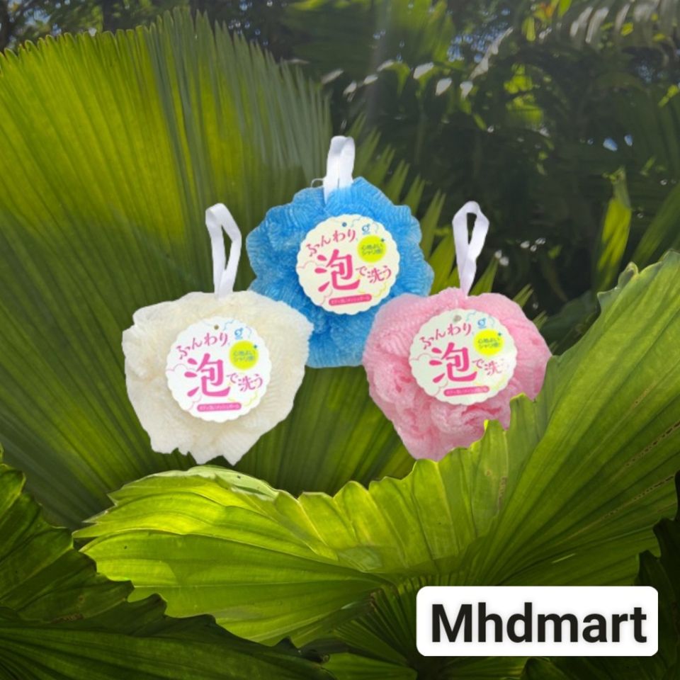 Bông Tắm Tạo Bọt Nhập Khẩu Nhật Bản - Sợi Nhựa Cao Cấp, Thiết Kế Đẹp, Giúp Làm Sạch Da Chết, Thoải Mái Khi Tắm
