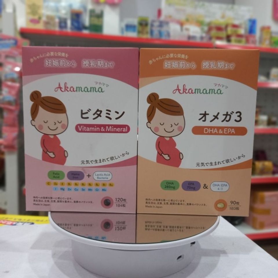 Combo Sắt & Vitamin Tổng Hợp cho Bà Bầu Nhật Bản AKAMAMA - DHA, EPA, Canxi, D3, K2 An Toàn và Dễ Uống