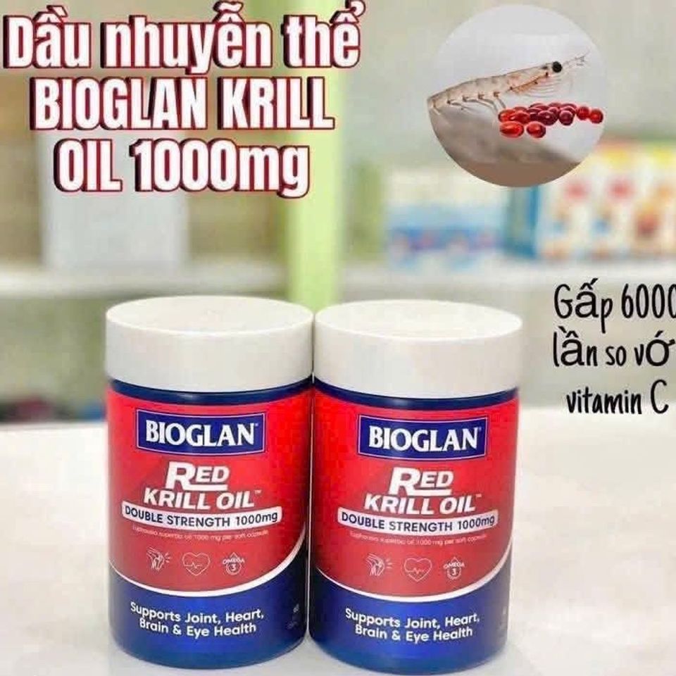Dầu Nhuyễn Thể Omega 3 Krill Oil Bioglan 60 Viên - Bổ Não, Tăng Cường Sức Khỏe Tim Mạch Từ Úc, Thực Phẩm Chức Năng Tự Nhiên
