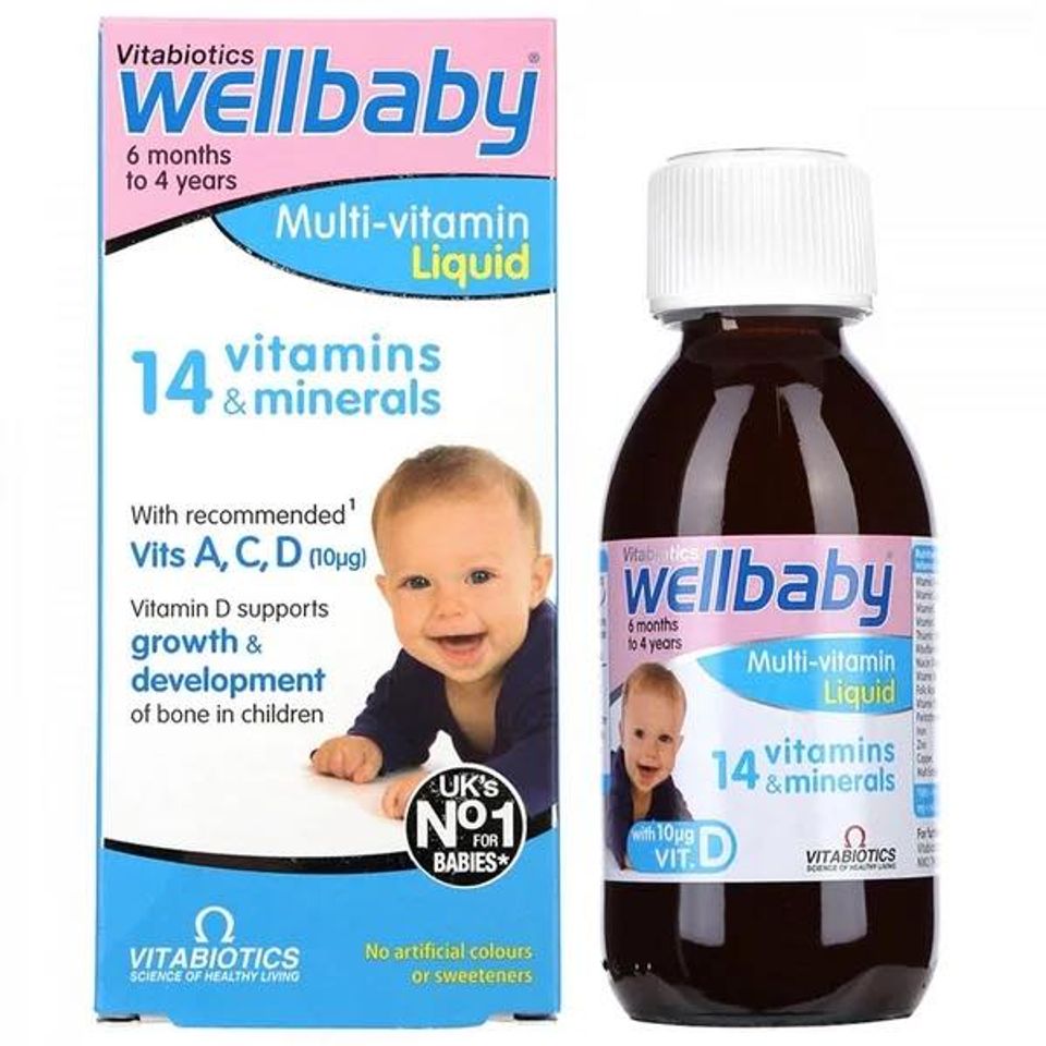 Siro bổ sung vitamin Wellbaby 14 vitamin minerals 150ml, tăng sức đề kháng