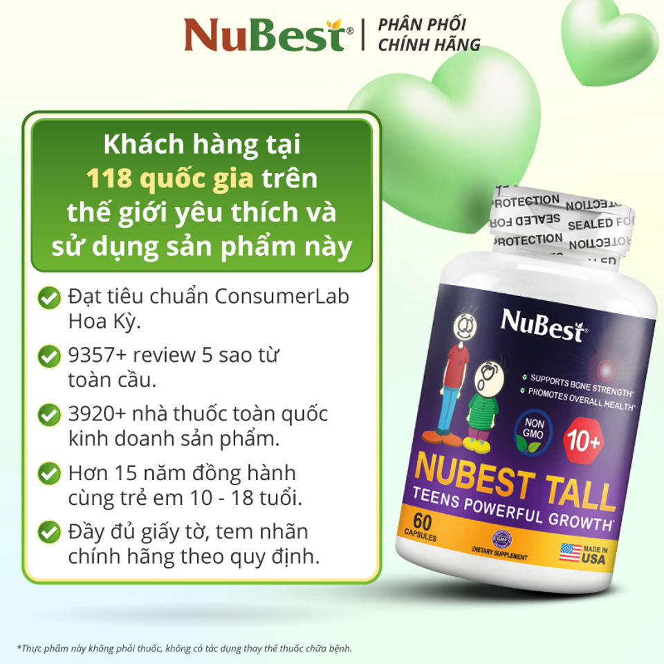 Combo 3 tặng 1 - Thực Phẩm Bảo Vệ Sức Khỏe NuBest Tall 10+