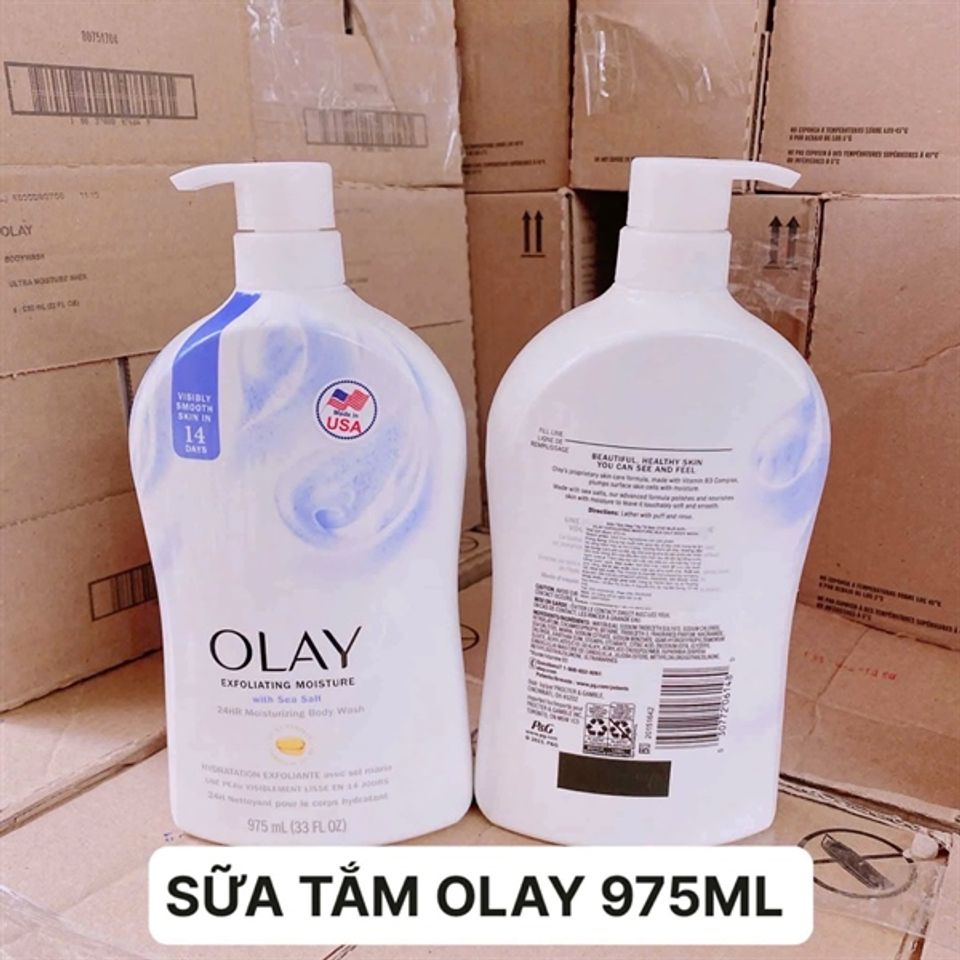 Sữa Tắm Olay Exfoliating Moisture Body Wash 975ml - Tẩy Da Chết Nhẹ, Dưỡng Ẩm Sâu, Giúp Làn Da Mịn Màng Sáng Khỏe
