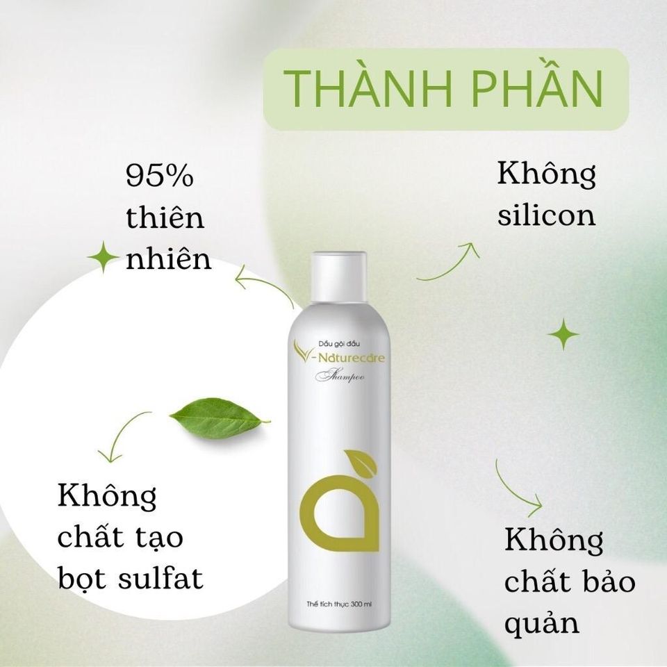 Dầu Gội Thiên Nhiên + Sữa Tắm Nam V-Naturecare - Combo Chăm Sóc Tóc và Da Chất Lượng Cao, Không Sulfat và Paraben