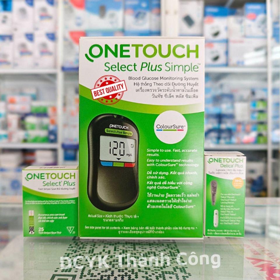 Máy Đo Đường Huyết OneTouch Select Plus Simple - Công Nghệ ColourSure, Dễ Dùng, Chính Hãng, Bảo Hành Trọn Đời