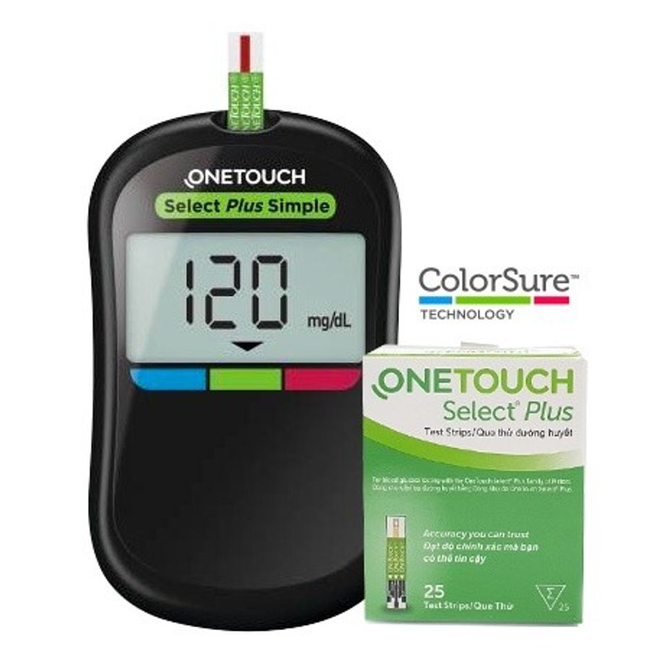 Máy Đo Đường Huyết OneTouch Select Plus Simple - Công Nghệ ColourSure, Dễ Dùng, Chính Hãng, Bảo Hành Trọn Đời