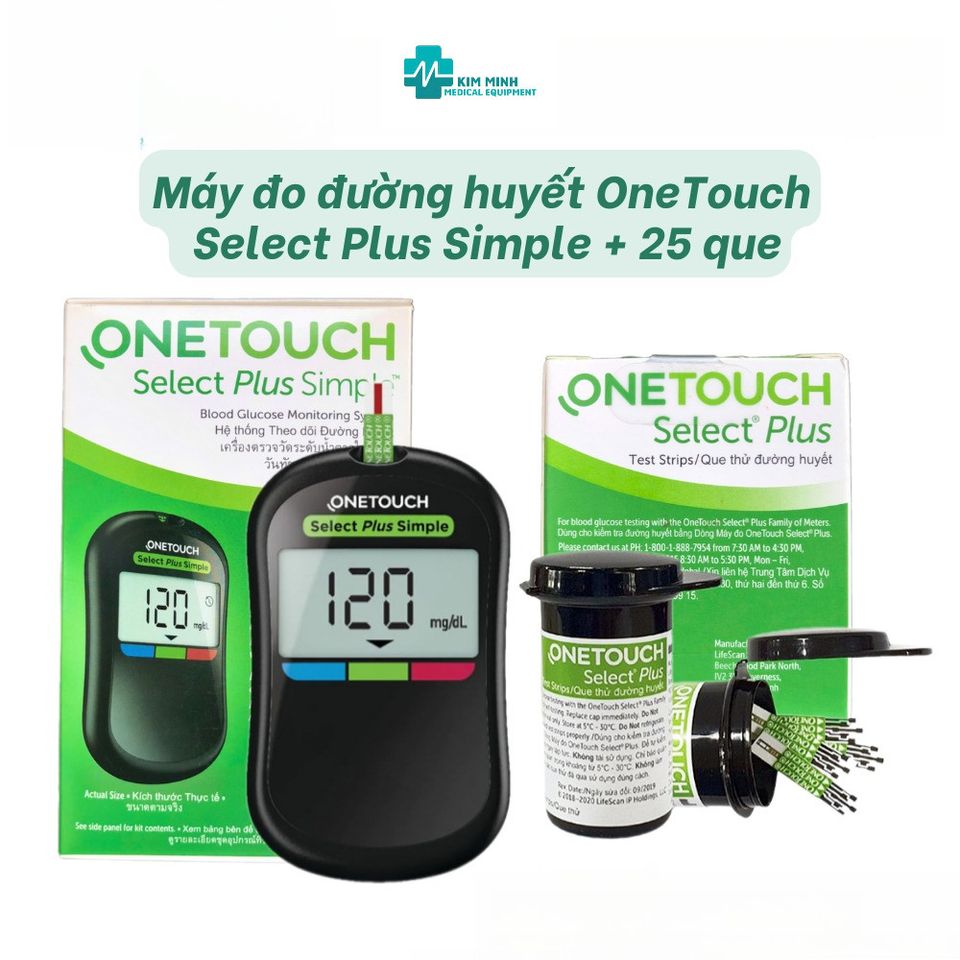 Máy Đo Đường Huyết OneTouch Select Plus Simple - Thiết Kế Dễ Dàng Sử Dụng, Công Nghệ ColorSure - Giám Sát Đường Huyết Tại Nhà