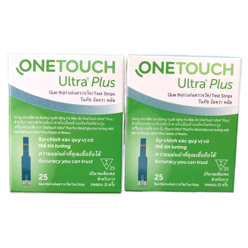 Combo 2 Hộp Que Thử Đường Huyết Onetouch Ultra Plus - 50 Que Thử Chính Xác Cho Sức Khỏe Tại Nhà