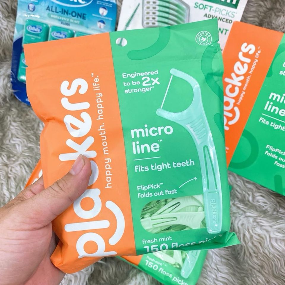 Tăm Chỉ Nha Khoa Plackers Micro Mint 150 Cái - Giải Pháp Sạch Miệng Tuyệt Vời từ Mỹ, Thoáng Hơi Thở Bạc Hà