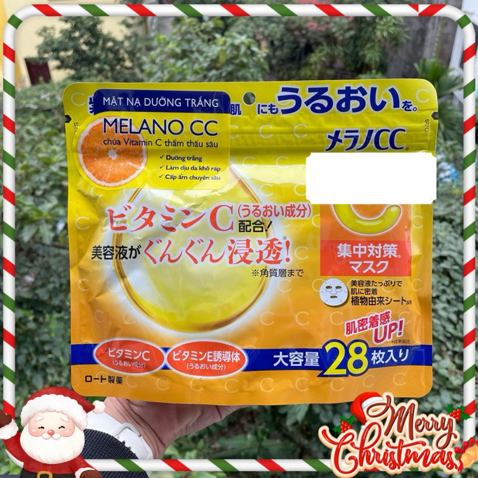 Mặt Nạ Dưỡng Trắng Da Melano CC - 28 Miếng Mặt Nạ Vitamin C Nhật Bản, Giúp Làm Sáng và Đều Màu Da, Chăm Sóc Da Mặt Hiệu Quả