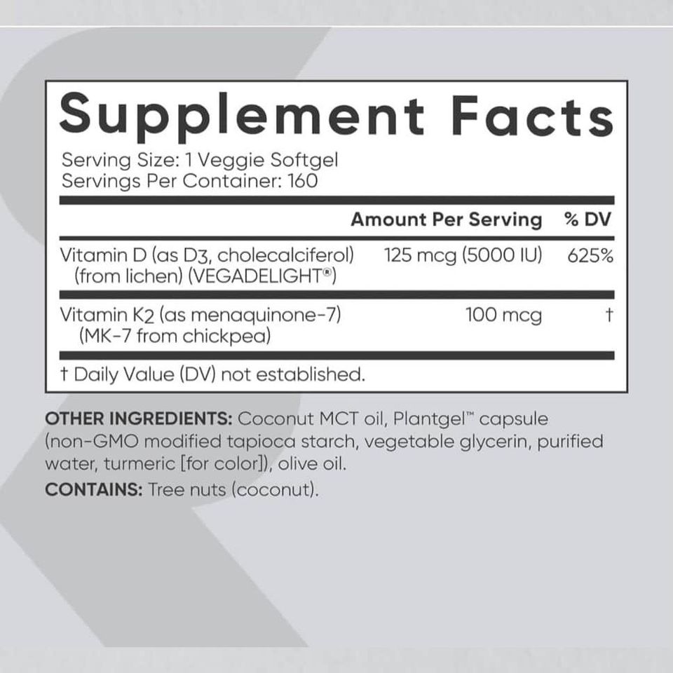 Viên Uống Vitamin D3 + K2 USA 120 Viên - Hỗ Trợ Sức Khỏe Xương, Tăng Cường Miễn Dịch và Tim Mạch, Dinh Dưỡng Thiết Yếu Hàng Ngày - Có Mã QR Chính Hãng