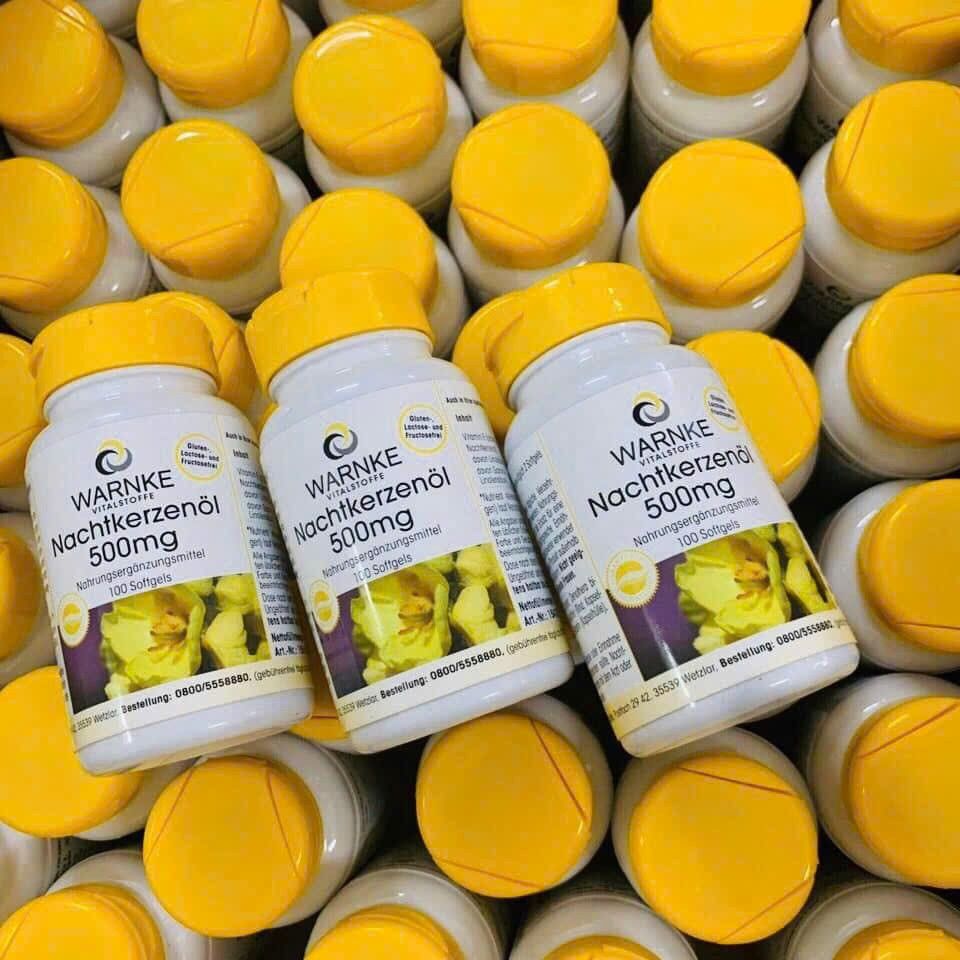Tinh Dầu Hoa Anh Thảo Warnke Nachtkerzenol 500mg - Cân Bằng Nội Tiết Tố, Làm Đẹp Da, Ngừa Lão Hóa, Viên Uống Cho Trẻ Em và Người Lớn