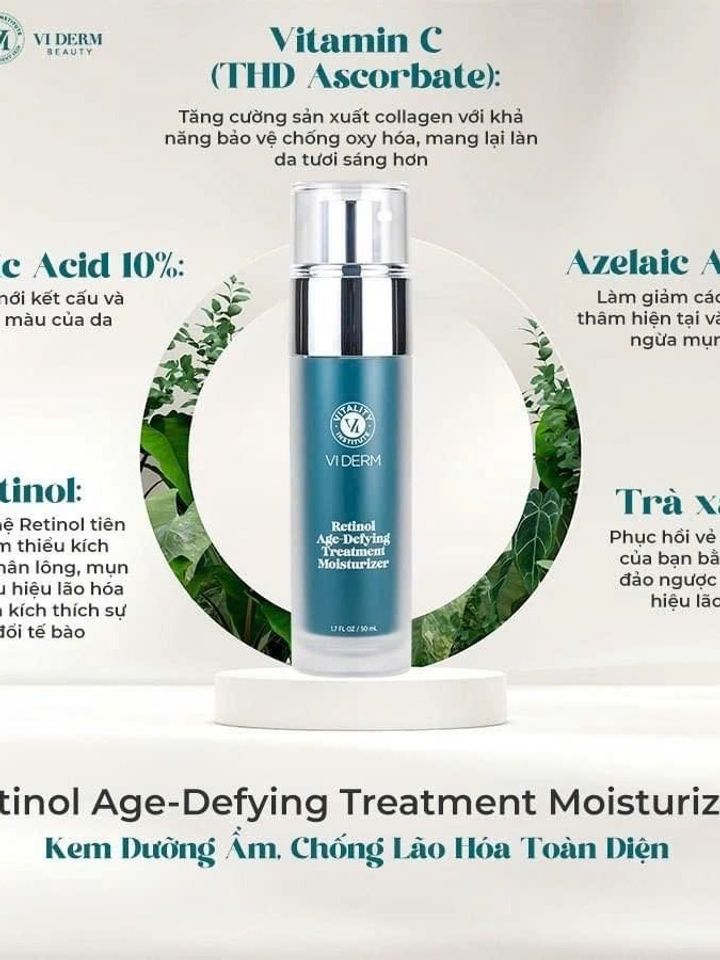 Kem Dưỡng Trẻ Hóa Da VI Derm Retinol 50ml - Giảm Nếp Nhăn, Cung Cấp Độ Ẩm, Làm Sáng Da, Chăm Sóc Da Tối Ưu