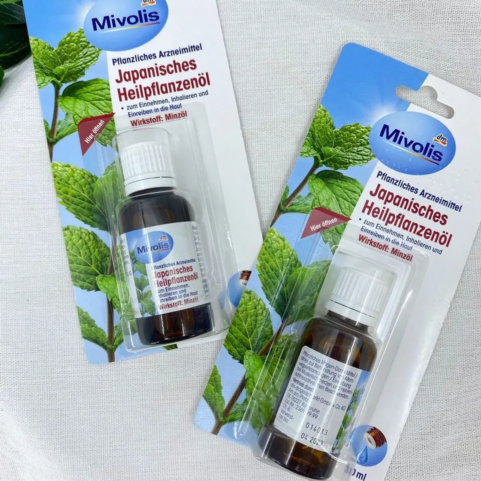 Tinh Dầu Bạc Hà Mivolis Đức 30ml - 100% Nguyên Chất, Hỗ Trợ Xông Mũi, Giảm Đau, Tiêu Hóa, Dùng Bôi Ngoài, Pha Uống