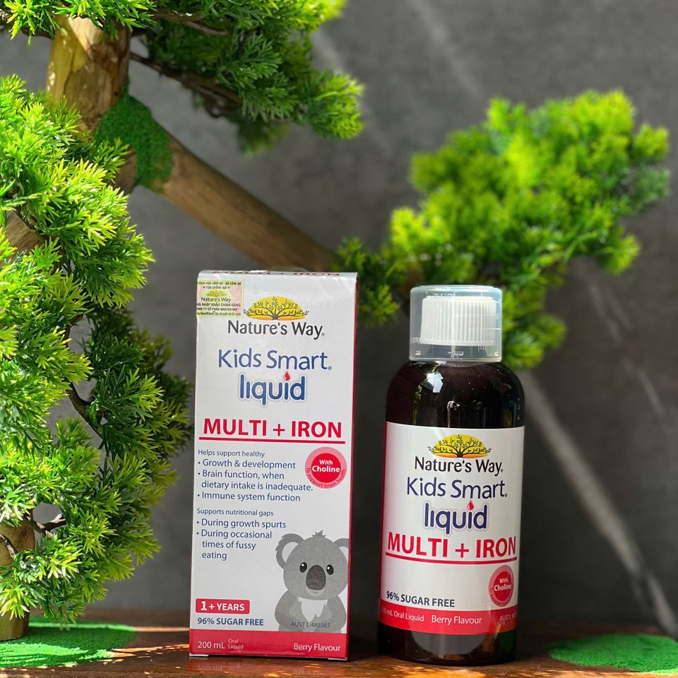 Siro bổ sung sắt và vitamin cho trẻ - Nature's Way Kids Smart Liquid Multi + Iron 200ml - Hỗ trợ sức khỏe, tăng cường miễn dịch hiệu quả
