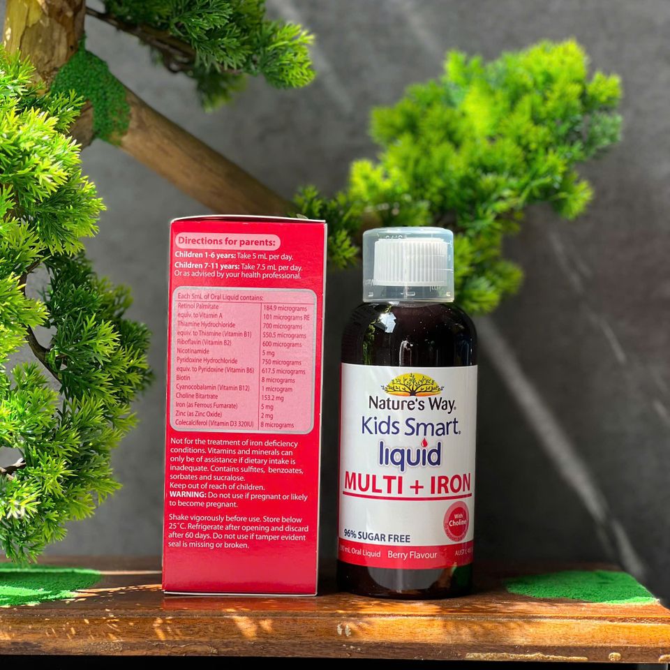 Siro bổ sung sắt và vitamin cho trẻ - Nature's Way Kids Smart Liquid Multi + Iron 200ml - Hỗ trợ sức khỏe, tăng cường miễn dịch hiệu quả