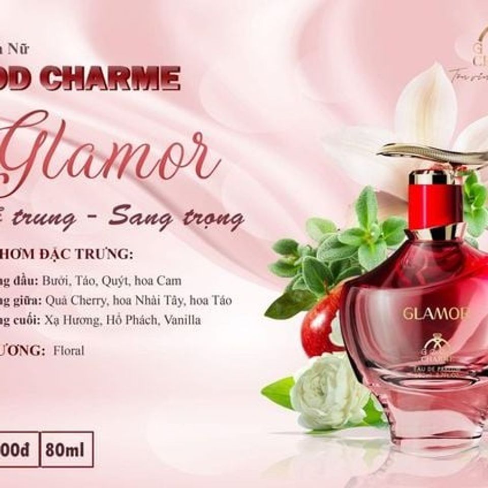 Nước Hoa Nữ Charme Glamor 80ml - Hương Ngọt Ngào Quyến Rũ từ Hoa Cỏ và Trái Cây - Tặng Phụ Nữ Yêu Thích Thông Điệp Nữ Tính