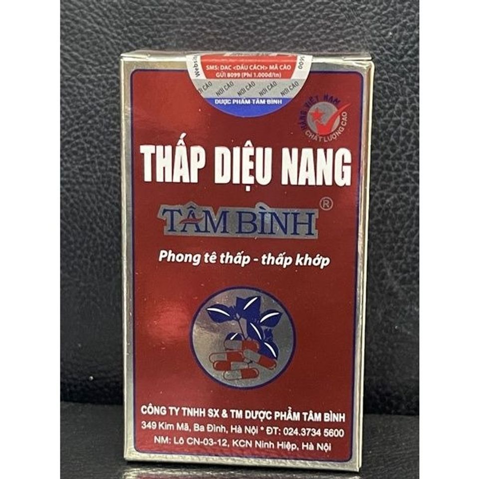 Viên uống Thấp Diệu Nang Tâm Bình - Hỗ trợ giảm đau nhức xương khớp và dây thần kinh tọa, 60 viên bổ trợ sức khỏe xương khớp.