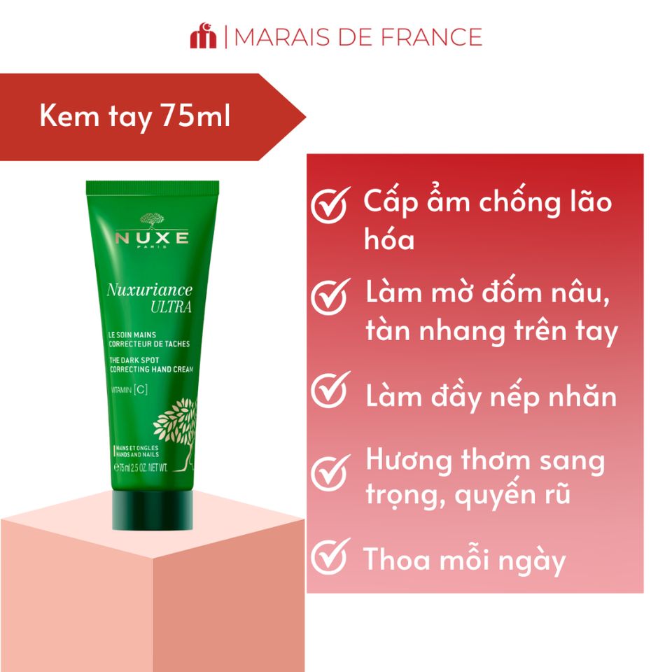 Kem Dưỡng Da Tay Nuxe Nuxuriance Ultra 75ml - Hỗ Trợ Làm Mờ Đốm Nâu, Chống Nhăn, Dưỡng Ẩm Cho Da Mềm Mịn