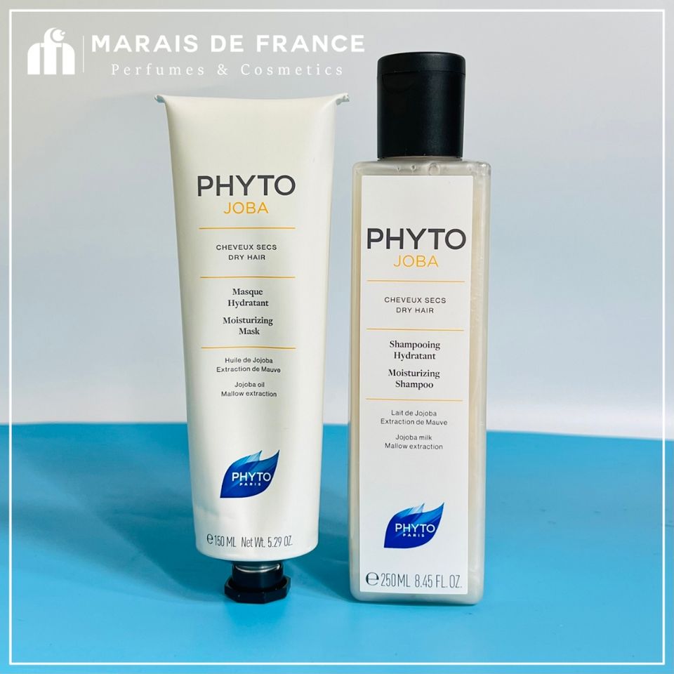 Combo Dầu Gội và Mặt Nạ Phyto Phytojoba 250ml + 150ml - Chăm Sóc Tóc Khô Gãy Rụng, Phục Hồi Hư Tổn, Không Silicone