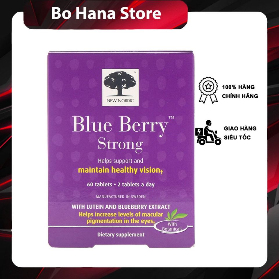 Viên Uống Bổ Mắt New Nordic Blue Berry 60 Viên - Giúp Cải Thiện Thị Lực và Tăng Cường Tập Trung, Bổ Sung Vitamin A và Kẽm