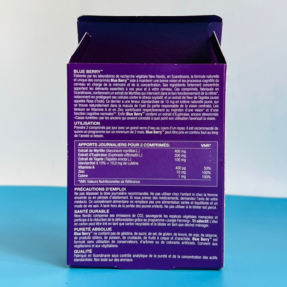 Viên Uống Bổ Mắt New Nordic Blue Berry 60 Viên - Giúp Cải Thiện Thị Lực và Tăng Cường Tập Trung, Bổ Sung Vitamin A và Kẽm