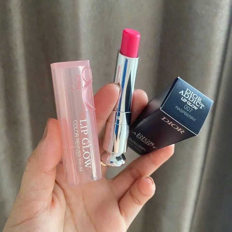 Son Dưỡng Dior Addict Lip Glow Màu Hồng Baby 3.2g (Màu 007 Respberry) - Dưỡng Ẩm và Tạo Màu Tự Nhiên Lôi Cuốn