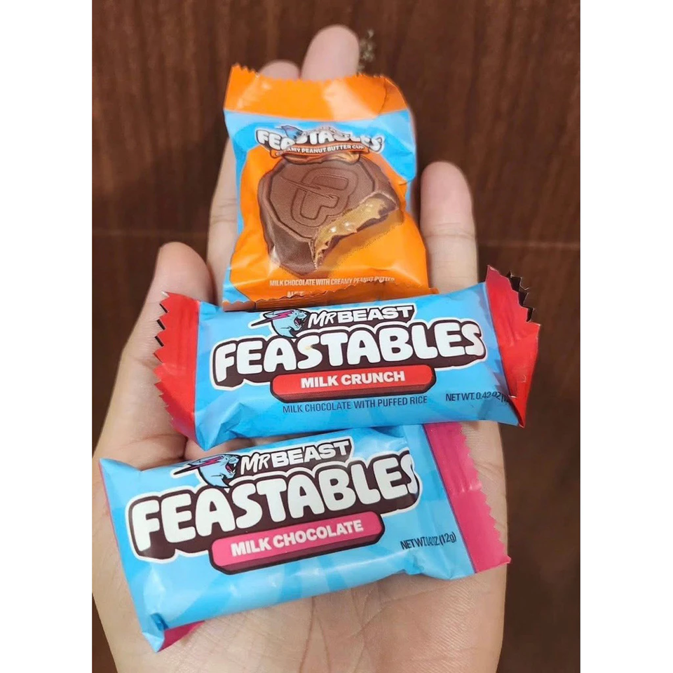Kẹo Socola MrBeast 909g (70 viên) - Chocolate Mỹ Nguyên Chất Ngon Đậm Vị, Thưởng Thức Siêu Tan Chảy, Quà Tặng Fan Hâm Mộ