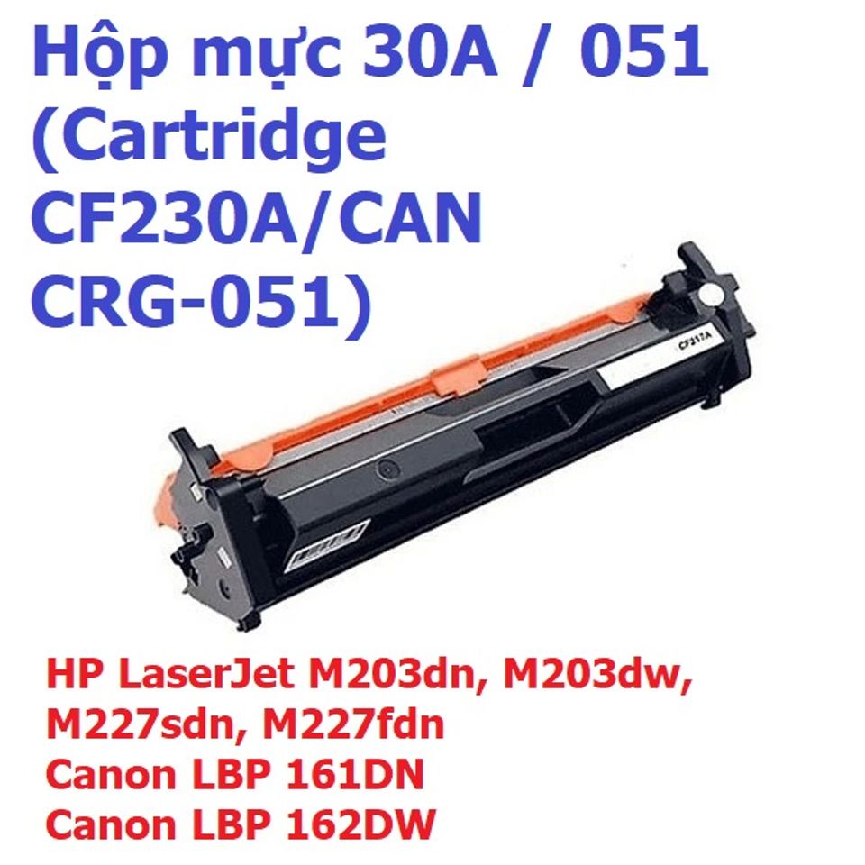 Hộp mực 30A (CF230A) cho máy in HP LaserJet M203dn, M203dw, M227sdn, M227fdn - In sắc nét, chất lượng cao, dễ lắp đặt