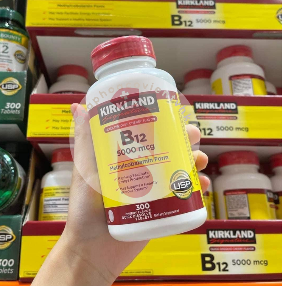 Viên Uống Bổ Sung Vitamin B12 5000 mcg Kirkland Chính Hãng - Hỗ Trợ Tăng Cường Năng Lượng và Sức Khỏe Thần Kinh
