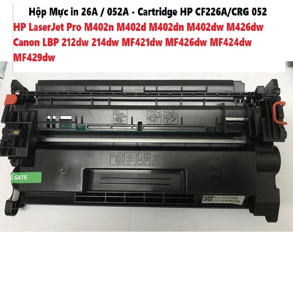 Hộp Mực In 26A/052A - Cartridge HP CF226A/CRG 052 Cho Máy Canon LBP 212dw/214dw/MF421dw/MF426dw - In Siêu Nét, Chất Lượng Cao