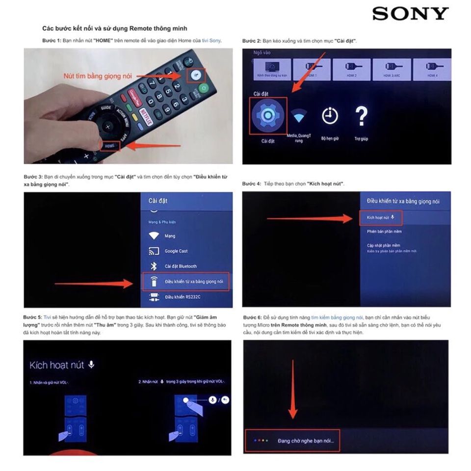 Điều Khiển Tivi Sony Giọng Nói RMF-TX520P - Remote Hàng Mới 2021-2022, Phím Bấm Nhạy, Kèm Pin, Made in Malaysia