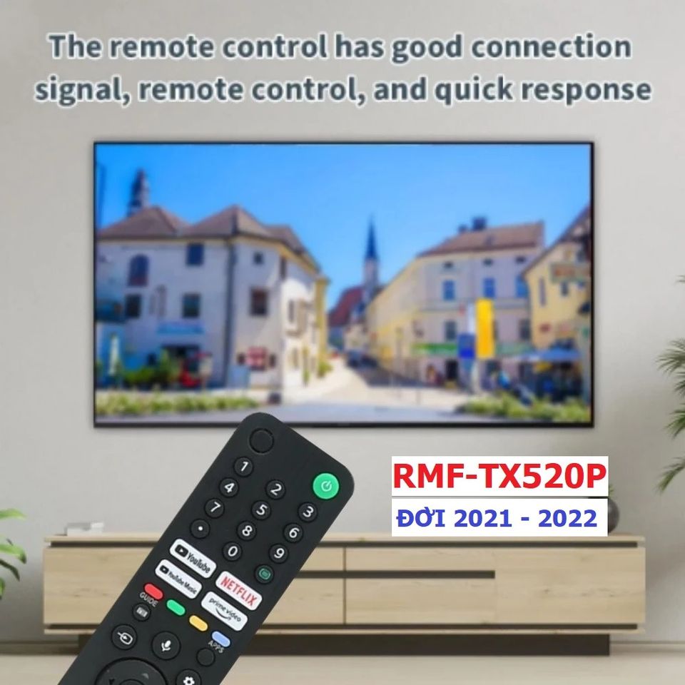 Điều Khiển Tivi Sony Giọng Nói RMF-TX520P - Remote Hàng Mới 2021-2022, Phím Bấm Nhạy, Kèm Pin, Made in Malaysia