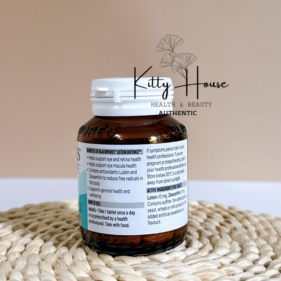 Viên uống bổ mắt Blackmores Lutein Defence 60 viên - Hỗ trợ thị lực, bảo vệ mắt khỏi ánh sáng xanh, chất chống oxy hóa tự nhiên