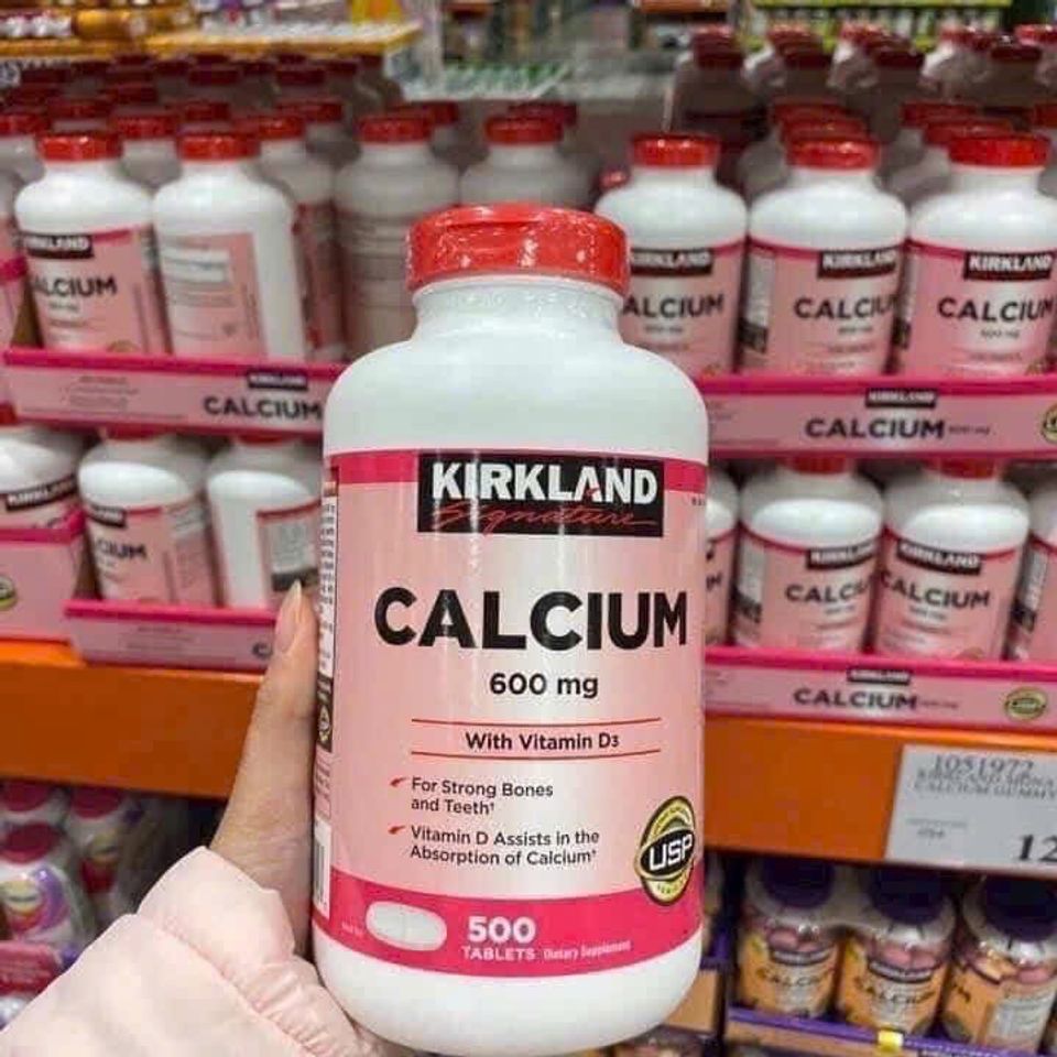 Viên uống Bổ sung Canxi Kirkland 600mg + Vitamin D3 - Hỗ trợ Xương và Răng Chắc Khỏe, Giảm Nguy Cơ Loãng Xương, Mỹ