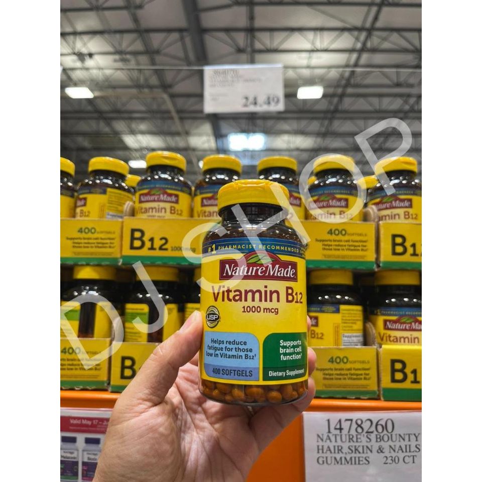 Hộp Đựng Viên Bổ Sung Vitamin B12 Nature Made 1000mcg - 400 Viên Hỗ Trợ Năng Lượng Và Sức Khỏe Hệ Thần Kinh Từ Mỹ
