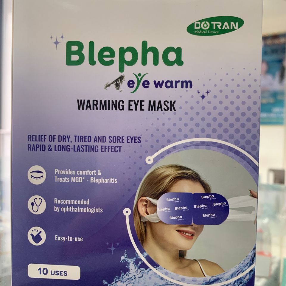 Băng Chườm Ấm Mắt Blepha Eye Warm - Giảm Mỏi, Khô Mắt, Thư Giãn, Hỗ Trợ Chức Năng Tuyến Meibomius - Hộp 10 Miếng