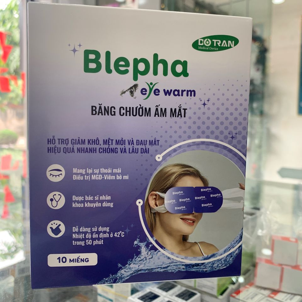 Băng Chườm Ấm Mắt Blepha Eye Warm - Giảm Mỏi, Khô Mắt, Thư Giãn, Hỗ Trợ Chức Năng Tuyến Meibomius - Hộp 10 Miếng