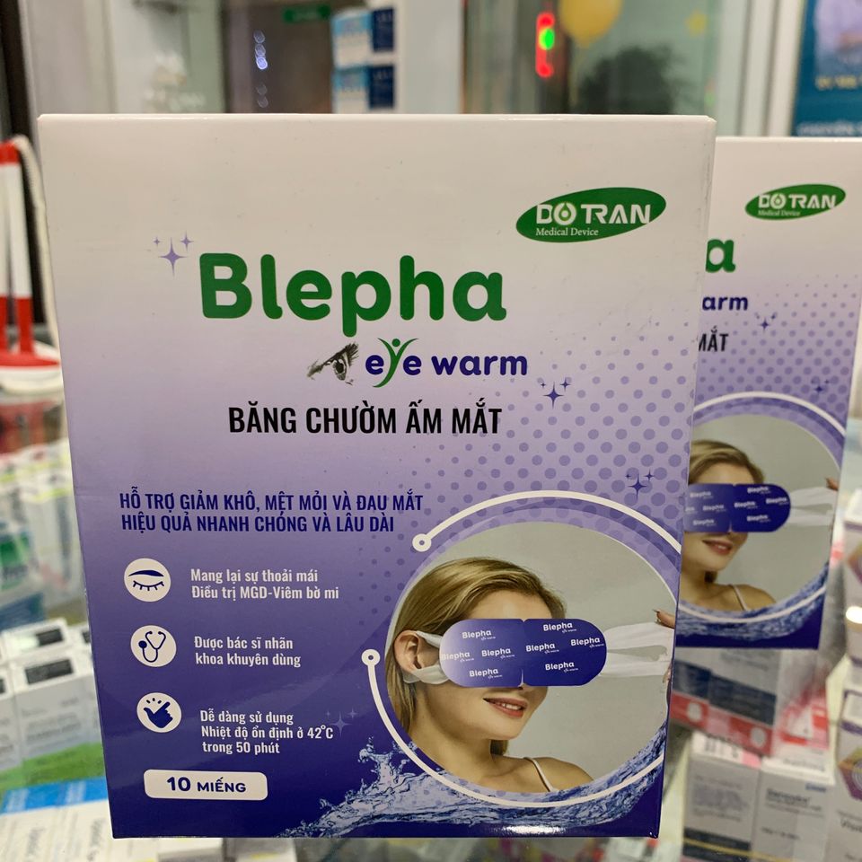 Băng Chườm Ấm Mắt Blepha Eye Warm - Giảm Mỏi, Khô Mắt, Thư Giãn, Hỗ Trợ Chức Năng Tuyến Meibomius - Hộp 10 Miếng