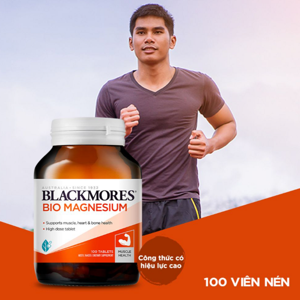 Viên Uống Blackmores Bio Magnesium 100 Viên - Hỗ Trợ Cơ Bắp, Giảm Căng Cứng, Bổ Sung Magie Từ Úc