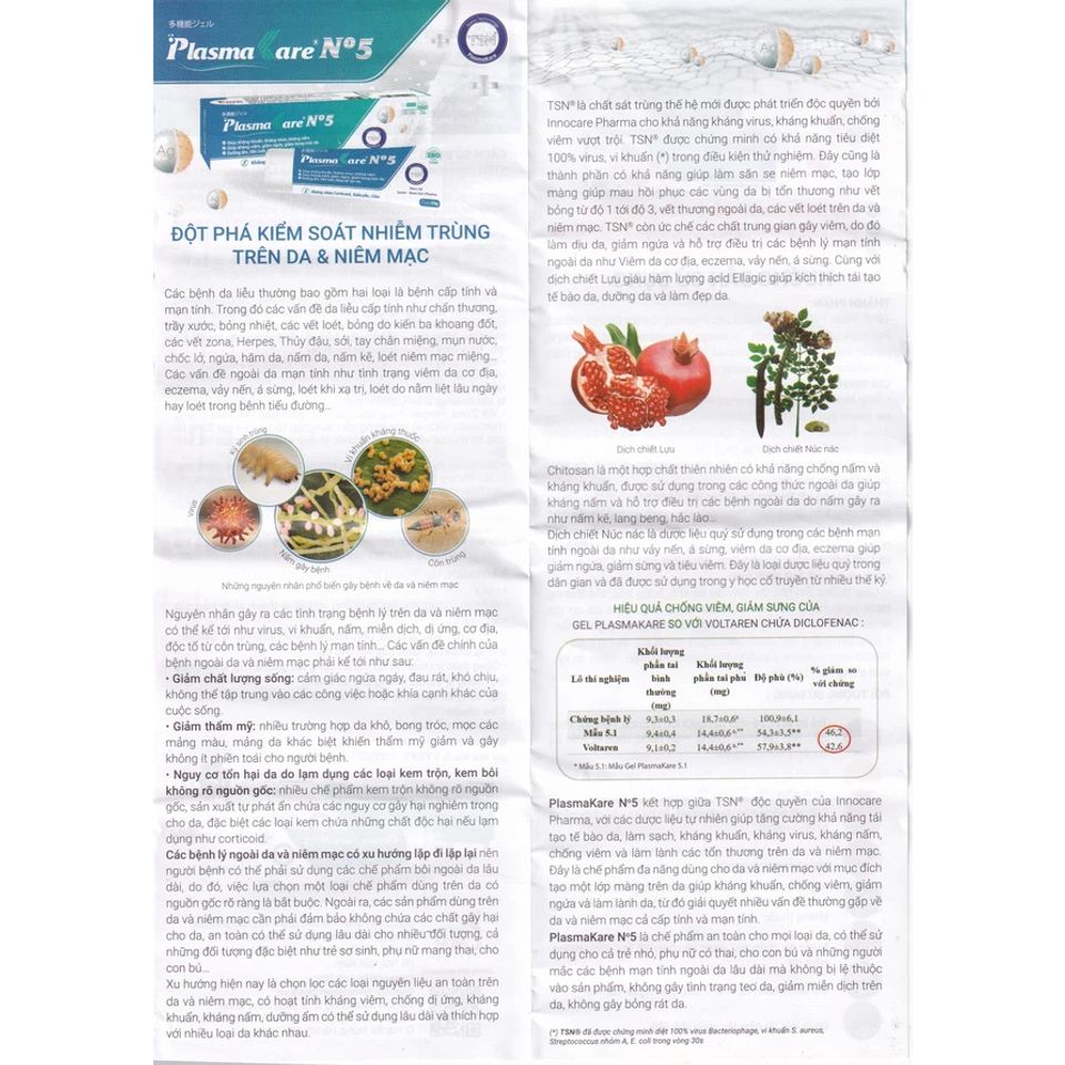 Kem Bôi Da Plasmakare No5 - Tuýp 25g Dưỡng Ẩm, Tái Tạo Da, Giảm Ngứa, Chống Nứt Nẻ, Phù Hợp Với Da Nhạy Cảm