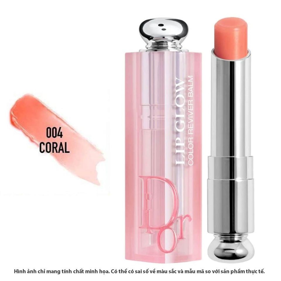Son Dưỡng Dior Addict Lip Glow Balm 004 Coral - Màu Cam San Hô Tươi Tắn 3.2g - Đem đến Độ Ẩm Mềm Mại và Sức Sống cho Đôi Môi