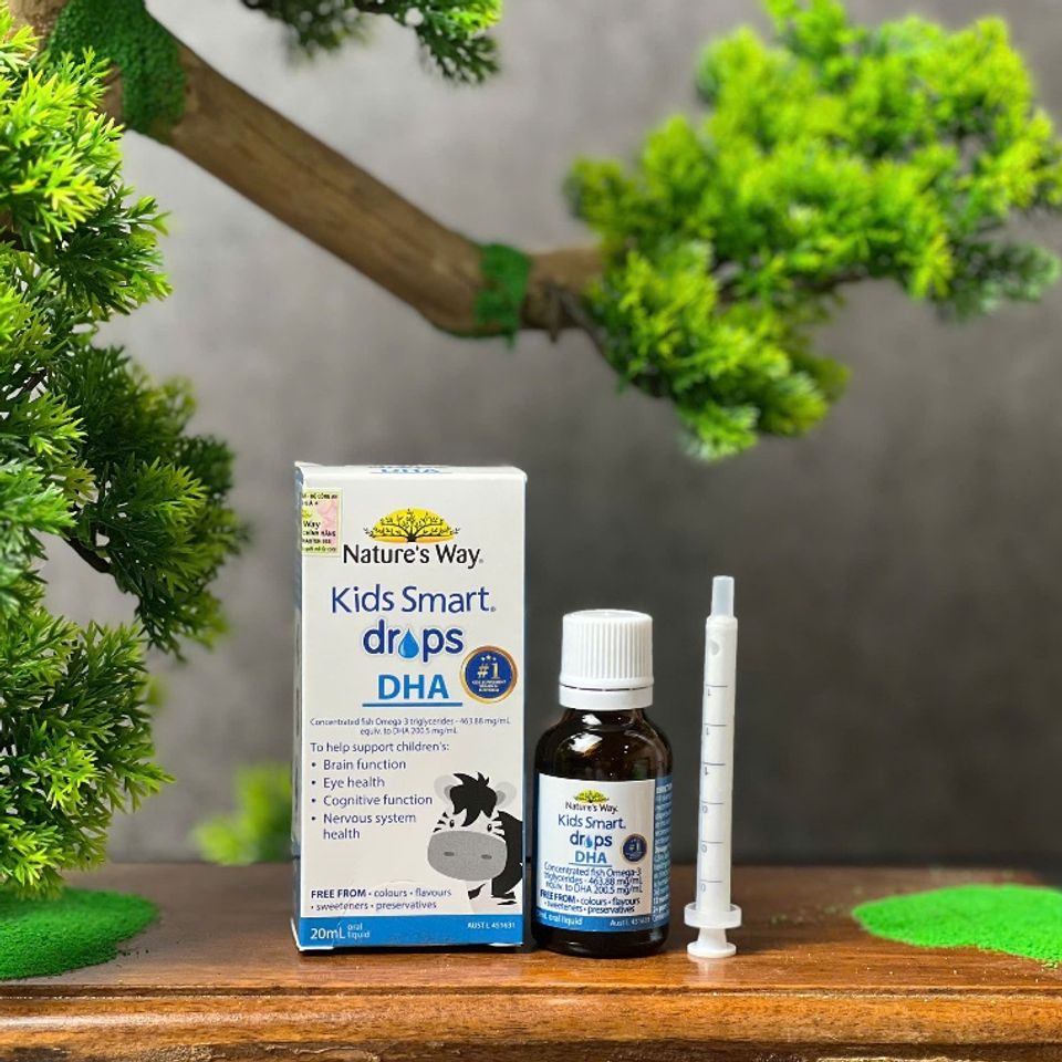 Nature's Way Kids Smart Drops DHA 20ml - Bổ sung DHA và EPA cho não bộ, mắt, hệ thần kinh, hàng nhập khẩu Úc chính ngạch