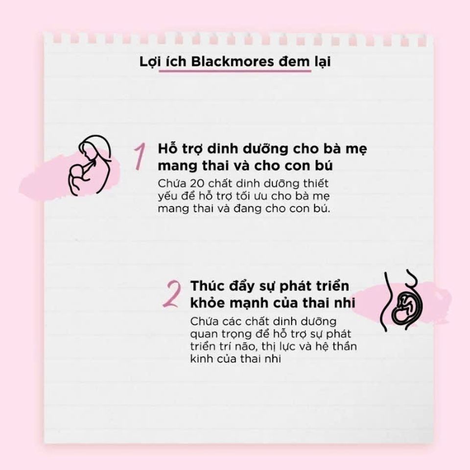 Viên uống Blackmores Pregnancy & Breast - Feeding Gold 60 viên hỗ trợ thai kỳ khỏe mạnh và phát triển trí não cho mẹ và bé